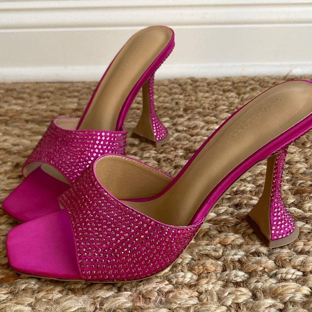 New: Tony Bianco Serri Mule. Pink Satin. Size 10 - Picture 2 of 14